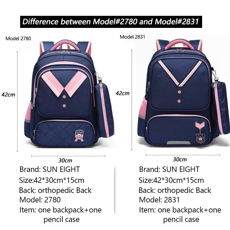 SUN EIGHT Hot Primary School Bag Waterproof Backpacks For Girls  Pencil Box Kids Bookbags Mochila