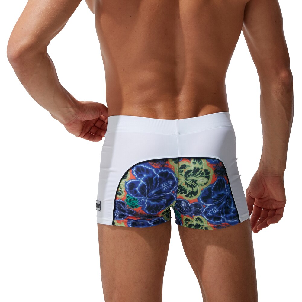 Heavywood Summer Men&#39;s Swimming Trunks Waterproof Swimwear Shorts Color Printed Nylon Boxer Swimsuit Male Swim Surf Beach Shorts