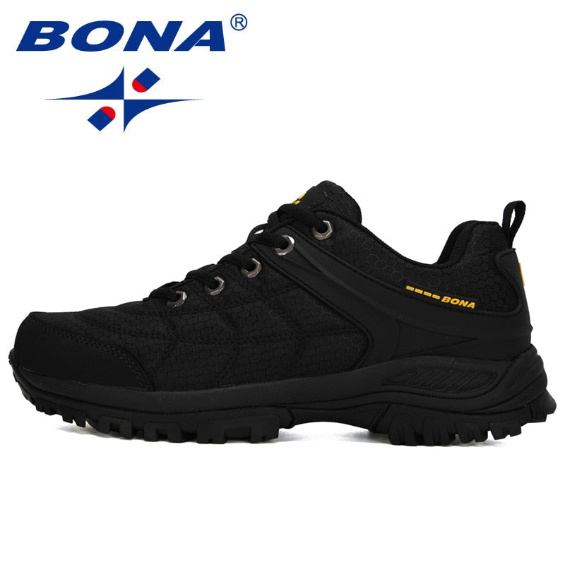 BONA 2020 New Designers Popular Hiking Shoes Man Nubuck Leather Mesh Outdoor Men Sneakers Climbing Shoes Men Sport Shoes Trendy