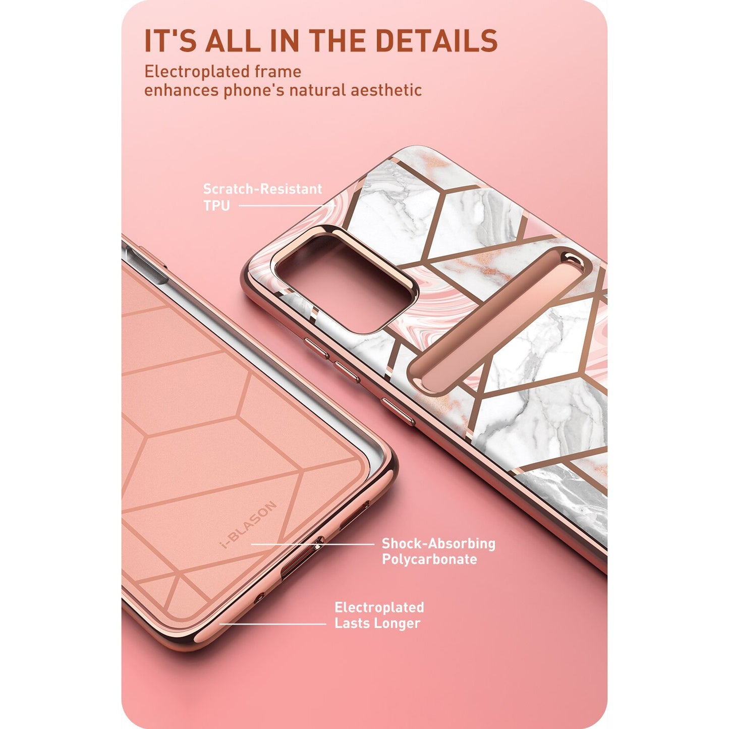 For Samsung Galaxy S20 Plus Case/S20 Plus 5G Case (2020 Release) i-Blason Cosmo Wallet Slim Designer Marble Card Holder Cover