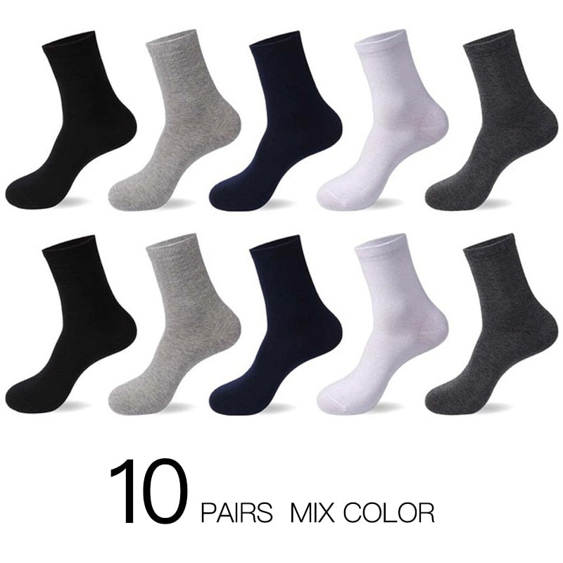 HSS 2022 Men&#39;s Cotton Socks New styles 10 Pairs / Lot Black Business Men Socks Breathable Spring Summer for Male US size(6.5-12)