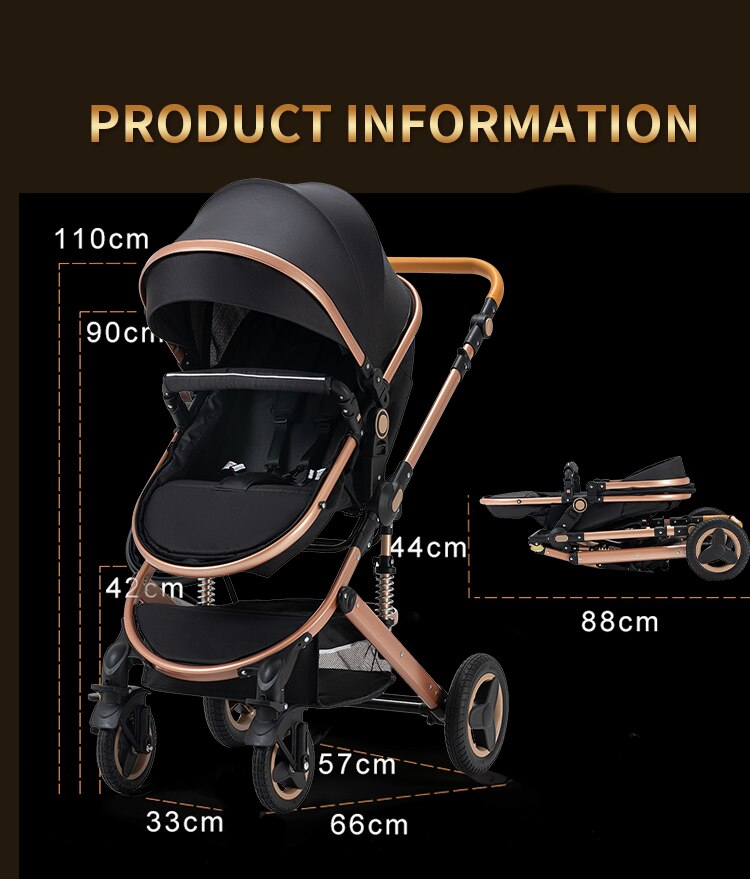 3 in 1 Baby Stroller with Car Seat Luxurious Environmentally Materials Four-wheel Shock Absorption Freeshipping 7-day Delivery
