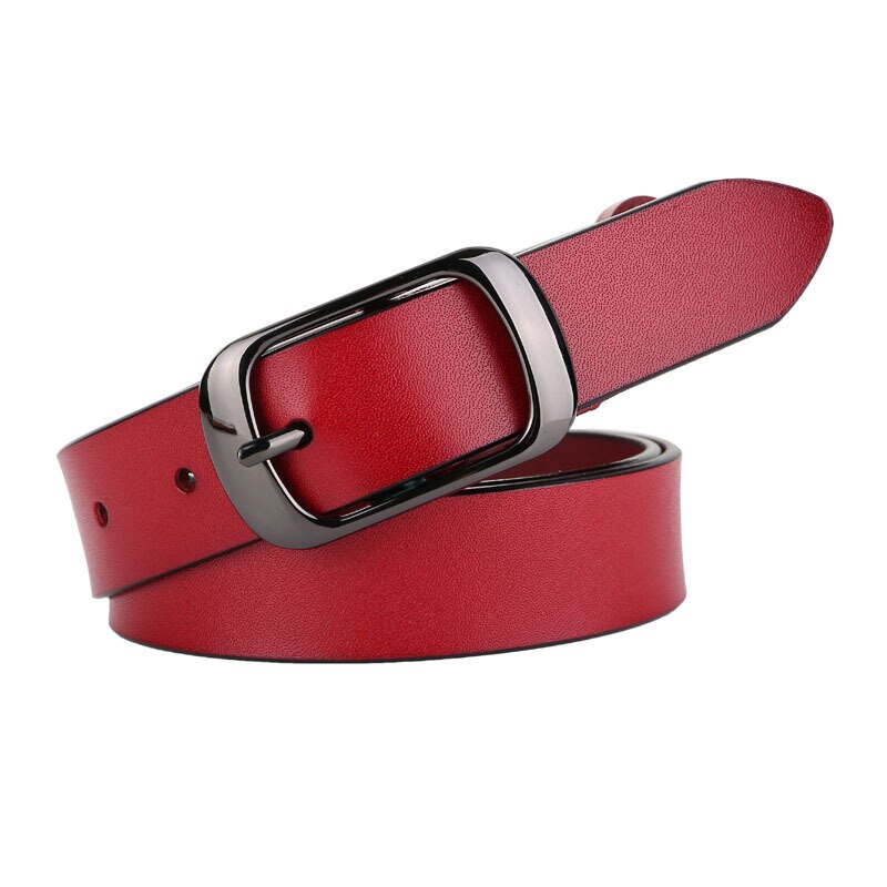 RAINIE SEAN White Belt Women Cowskin Genuine Leather  Women Belt High Quality Brand Buckle Ladies Belts for Jeans 110cm