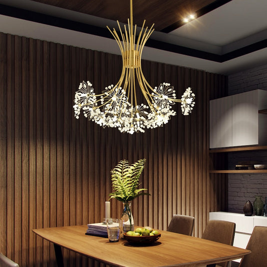 Led Dandelion Crystal Modern Chandelier Indoor Romantic Hanging Lights Living Dining Room Bedroom Restaurant Decoration Lamps