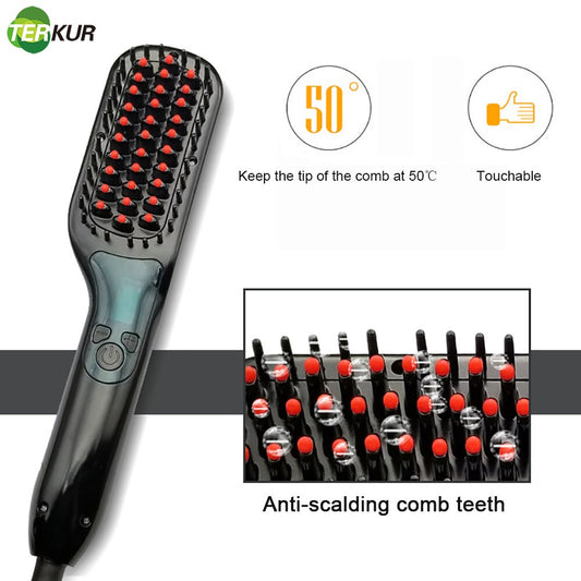 Ionic Multifunction Electric Hair Brush  Straightener Comb Heated Ceramic Straightening  Styling Shape Fluffy Straight