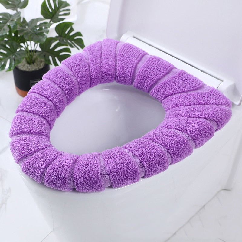Toilet Seat Cover Home Winter Heated Washable Toilet Seat Lid Bathroom Supplies Soft Toilet Pad Case Waterproof Bathroom Cover