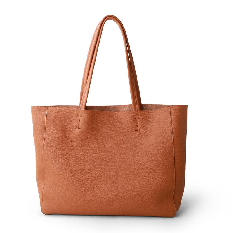 Women Luxury Bag | Casual Tote Female| Lemon Yellow Fashion Shoulder Handbag Lady Cowhide Genuine Leather| Shoulder Shopping Bag www.chishtismart.com