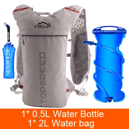Trail Running Backpack 5L Ultra Running Hydration Vest Pack Marathon Running Bike Rucksack bag 500ml Soft Flask Bottle Water Bag