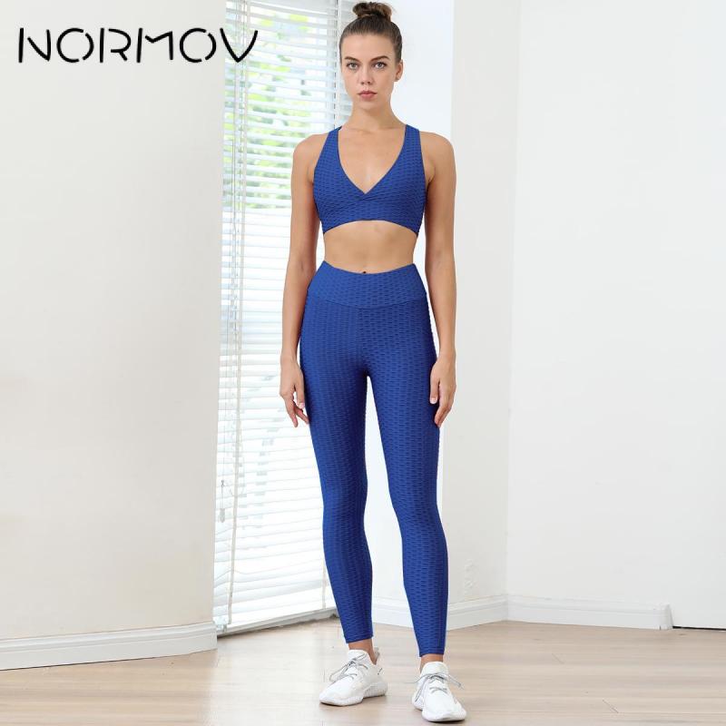 NORMOV Anti Cellulite 2/3PCS Long Seamless Yoga Set Gym Set Women Fitness High Waist Leggings Shorts Bra Skinny Sports Set Gym