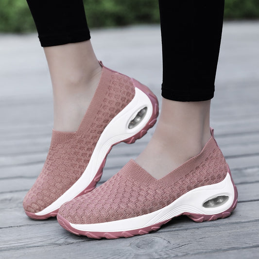 2022 New Light Toning Shoes Women&#39;s Black Summer Mesh Shoes Trendy White Sneakers Spring 42 41 40 Indoor Shape Up Shoes Wedge