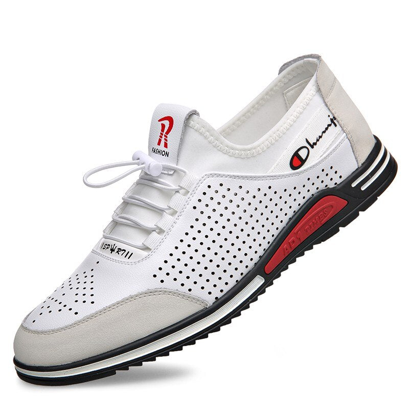 New Fashionable new breathable summer men&#39;s casual leather shoes, increased by 6CM