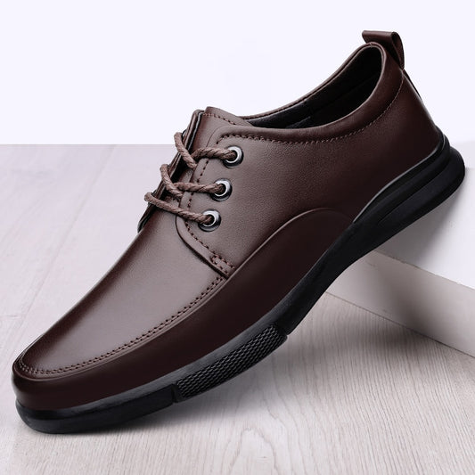 Men Casual Shoes Men Genuine Leather oxfords lace up Breathable Flats Shoes Luxury Brand Men Outdoor Walking Sneakers shoes men