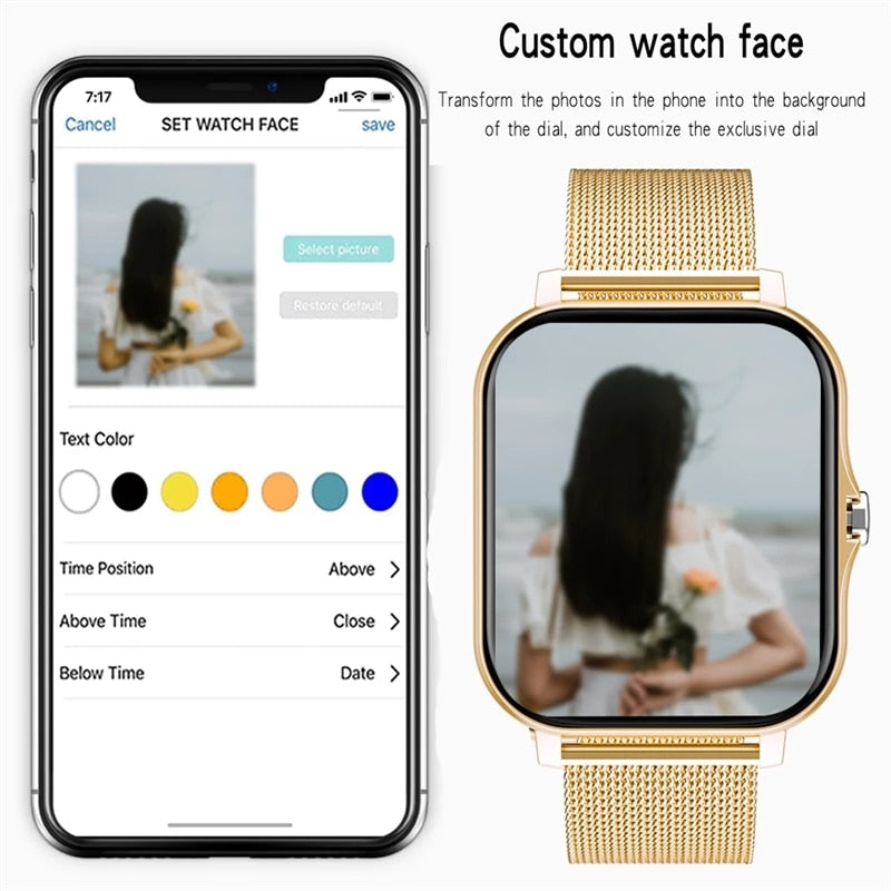 2021 New Women Smart watch Men 1.69&quot; Color Screen Full touch Fitness Tracker Men Call Smart Clock Ladies For Android IOS+BOX