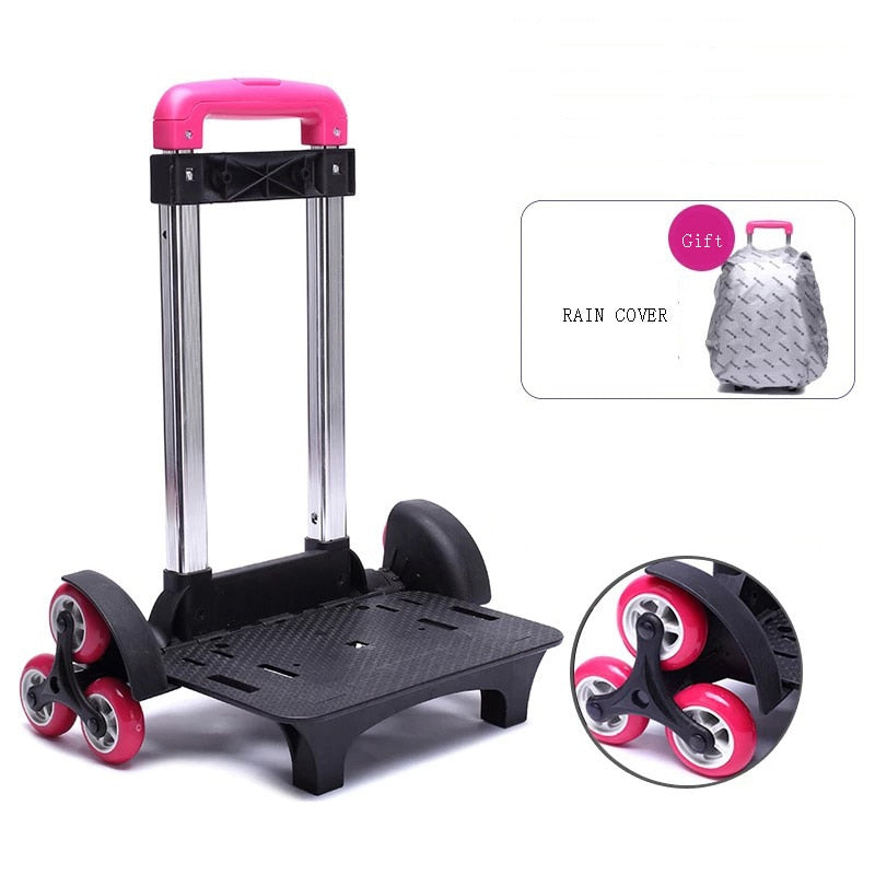 SUN EIGHT Kid Trolley Backpack Wheeled Bag School Bag Luggage For Children Wheels Expandable Rod High Function Trolly