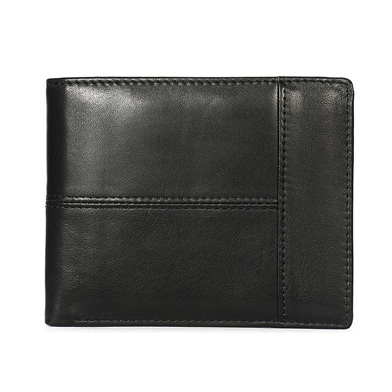 High Quality Men&#39;s Wallet Genuine Leather Wallets Men Splice Zipper Money Bag with Coin Pocket Male Purse Cards photo Holder