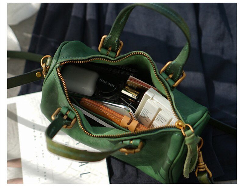 PNDME fashion vintage genuine leather women&#39;s handbag casual high quality real cowhide daily party ladies shoulder messenger bag