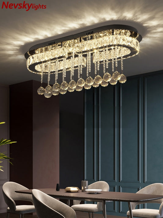 Led crystal ceiling lights dining room luxury silver ceiling light living room led Ceiling Lamps bedroom crystal Fixture kitchen