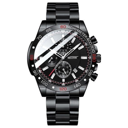 BELUSHI Top Brand Luxury Men Watch Fashion Sport Waterproof Quartz Watches Men Stainless Steel Chronograph New Relogio Masculino
