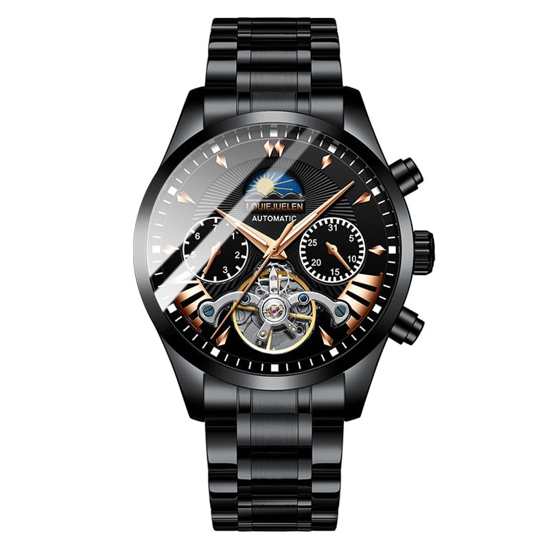 BELUSHI Men Watches New Luxury Automatic Watch Luminous Waterproof Stainless Steel Business Mechanical Wristwatch Relojes Hombre