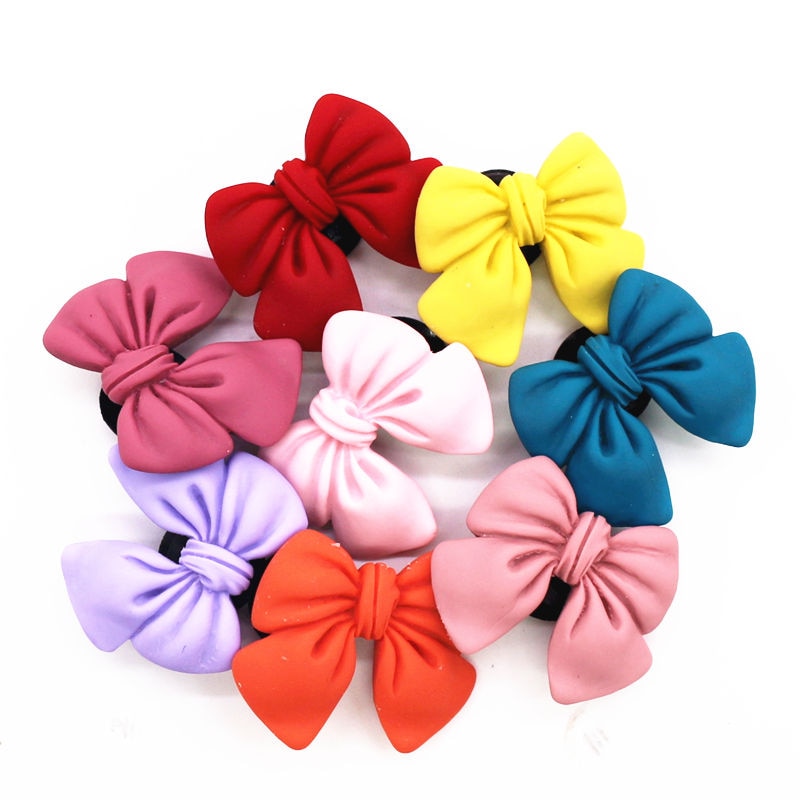 Novelty 1pcs Bowknot Clog Croc Charms Red Blue Pink Yellow Purple BOW PVC Shoe Accessories Decorations for Couples Kids Gifts