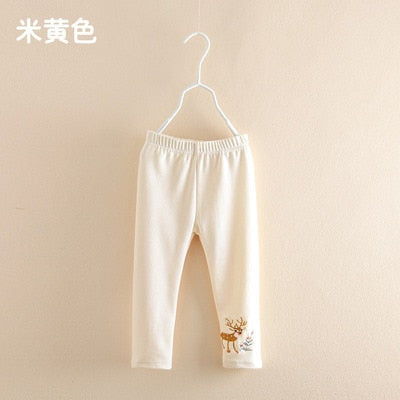 2023 Autumn Spring New Fashion 90-140cm 2 3 4 5 6 7 8 9 10 Years Children Cotton Basic Cartoon Long Leggings For Baby Kids Girl