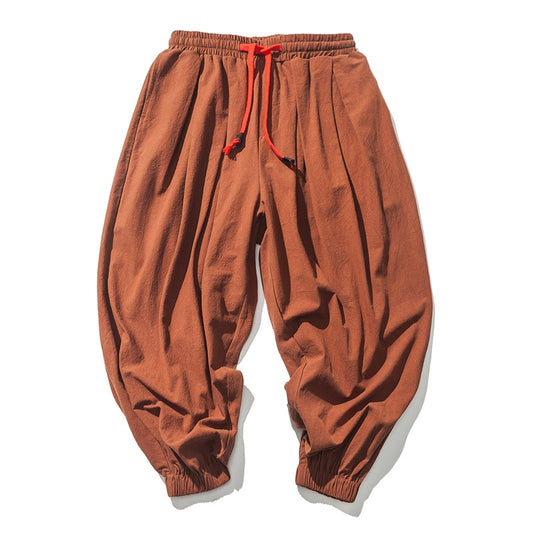 New Summer & Spring Japan Style Men Cotton Linen Harem Pants Chinese style Male Causel Trousers