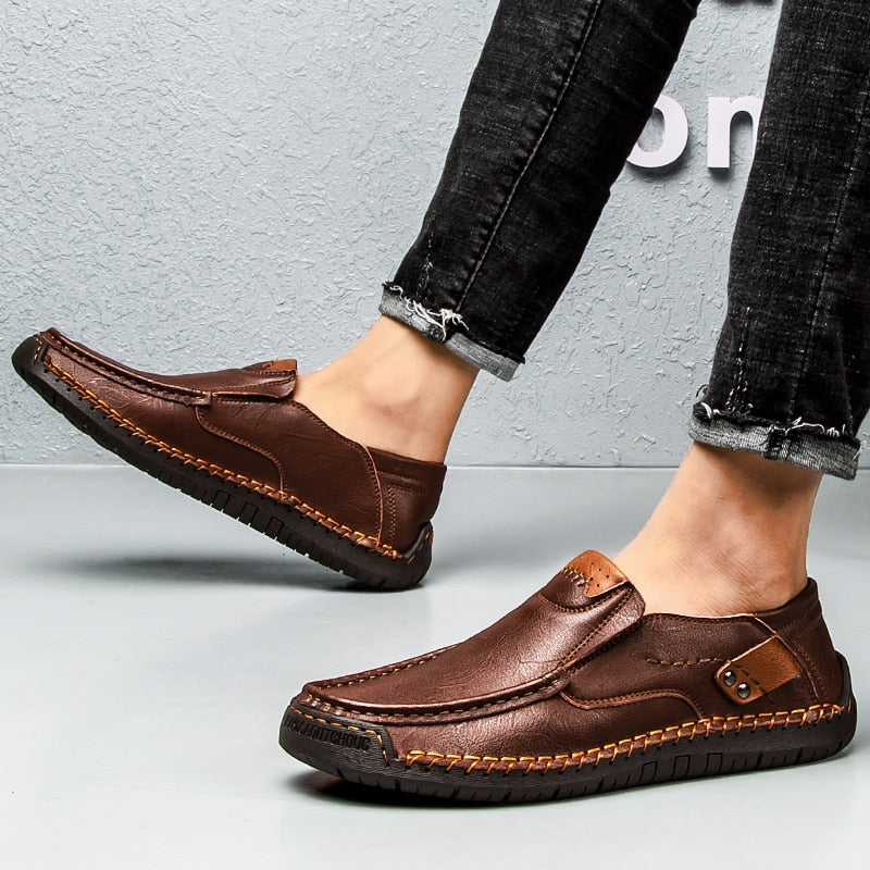 Men&#39;s Casual Shoes Handmade Mens Style Shoes Comfortable Lace Up Men&#39;s Moccasins Breathable Mens Loafers Big Size 48 Sneakers
