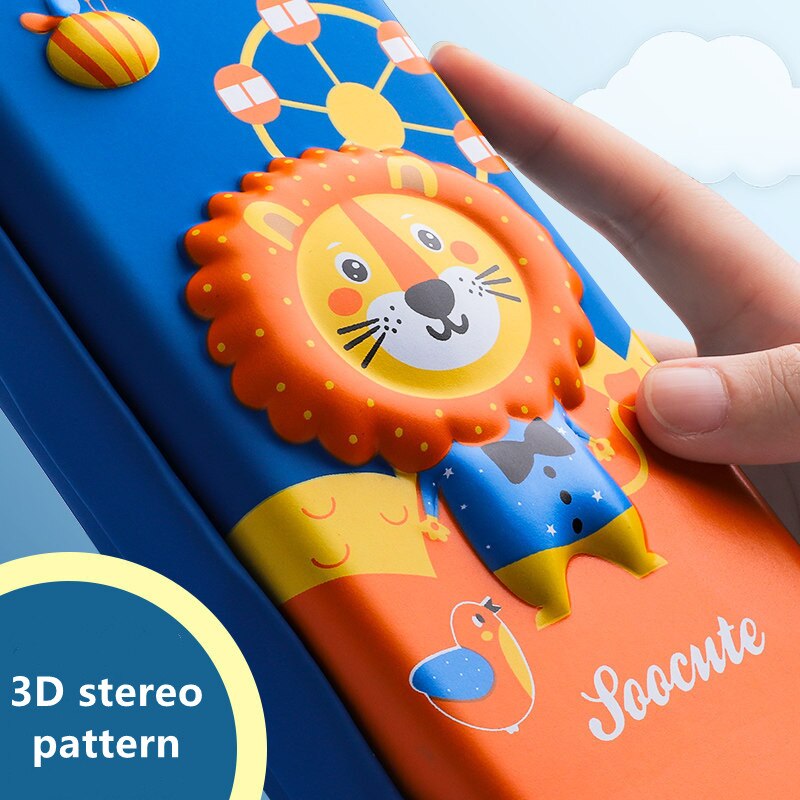 3D stereo animal pencil case plastic Stationery box School Pencil cases for girls pen case boy student pen box cute pen bag gift