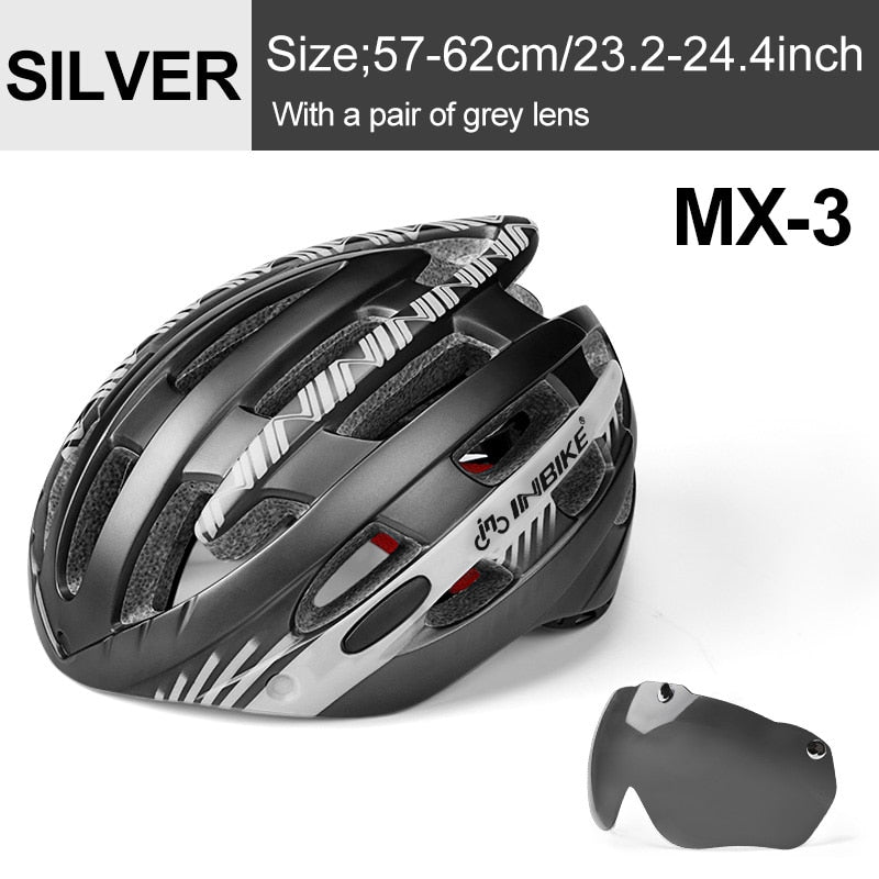 INBIKE Cycling Helmet Ultralight Bicycle Helmets Man with Goggles MTB Bike Helmet Men Women Mountain Road Sport Specialiced MX-3
