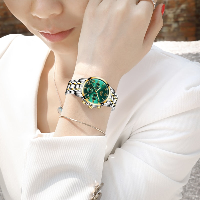 LIGE 2021 New Fashion Women Watches Ladies Top Brand Luxury Waterproof Quartz Clocks Watch Women Stainless Steel Date Gift Clock