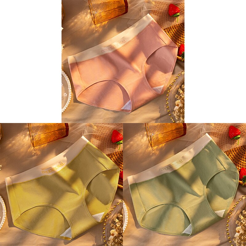 Women Cotton Panties Letter Large Size Briefs Antibacterial Underpants Female Lingerie Intimates Skin- Friendly Underwear