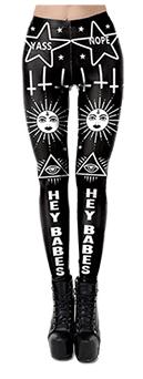 [You&#39;re My Secret] Ouija Board Leggings Women 3D Printed Trousers Satan Head Devil Leggins Fitness Workout Elastic Pants Legins
