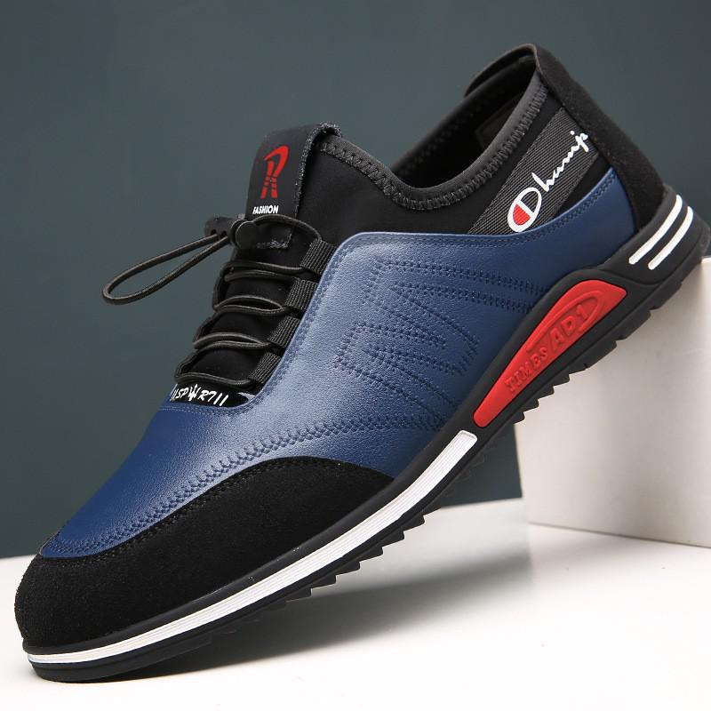 New Fashionable new breathable summer men&#39;s casual leather shoes, increased by 6CM