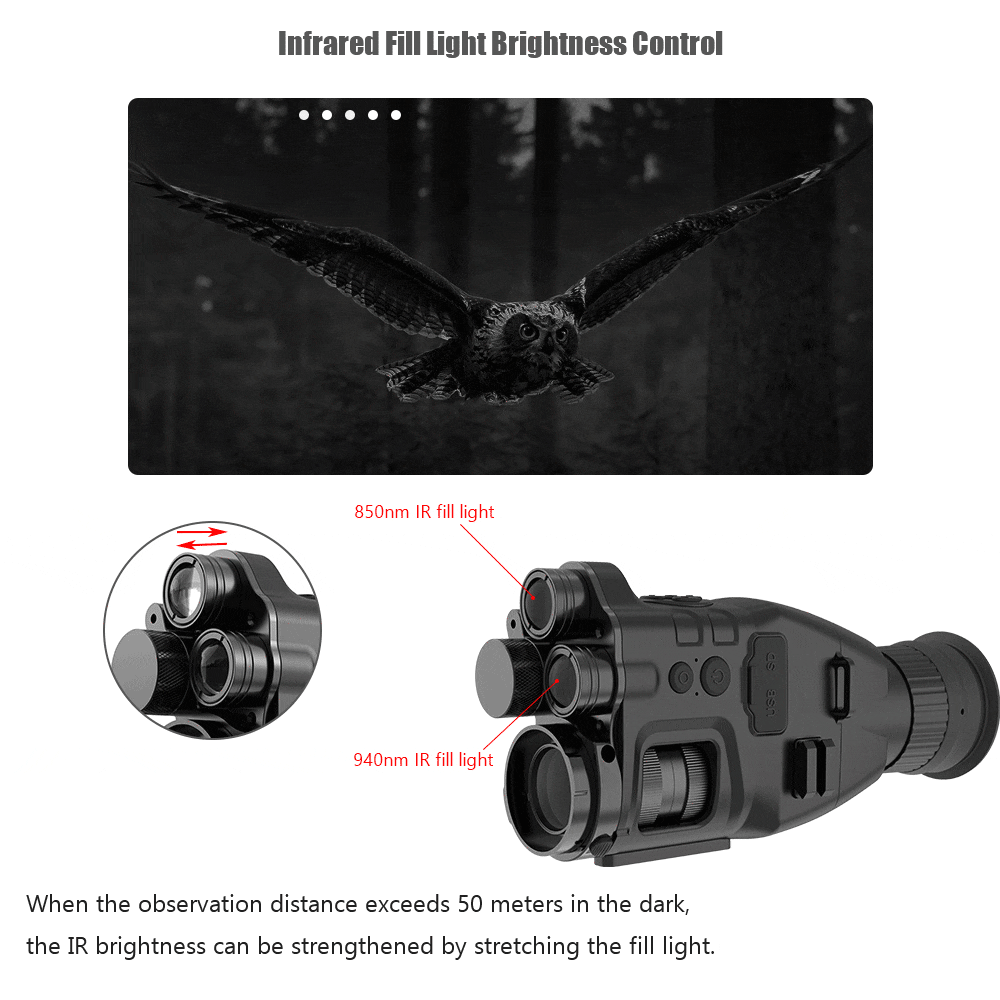 Henbaker CY789 Infrared Night Vision Scope 940nm Digital Night Vision Monocular Device with Wifi APP 1080P HD 24x NV Optical