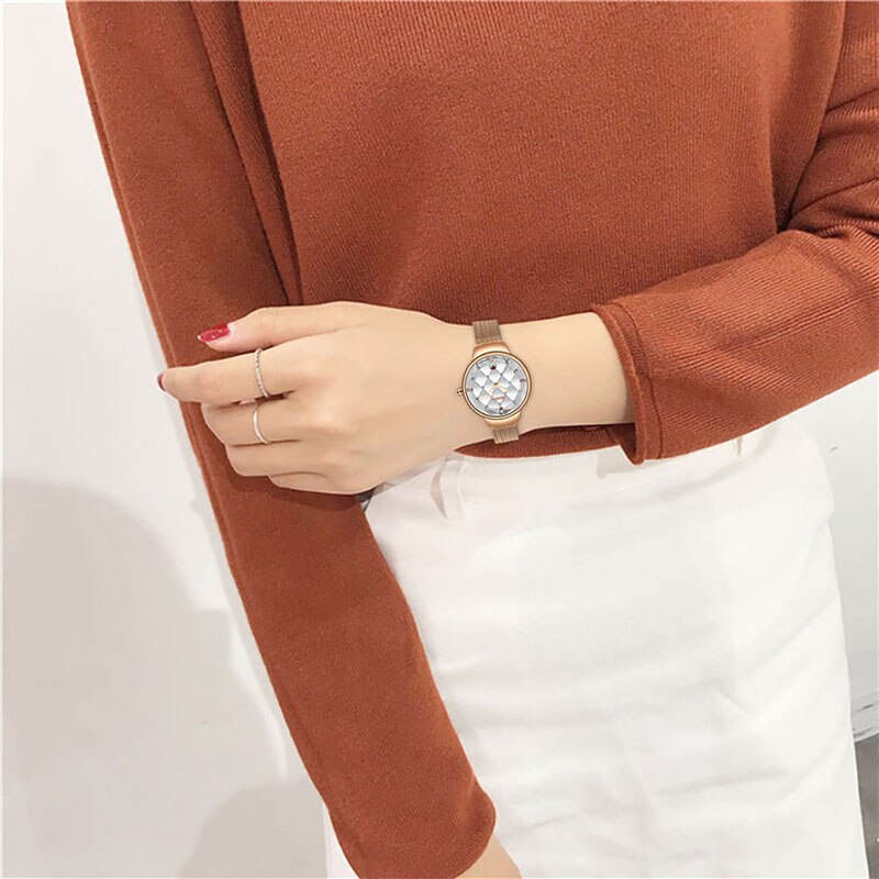 SUNKTA Women Watch Luxury Crystal Watch Women Waterproof Rose Gold Steel Strap Ladies WristWatches Top Brand Bracelet Clock+Box