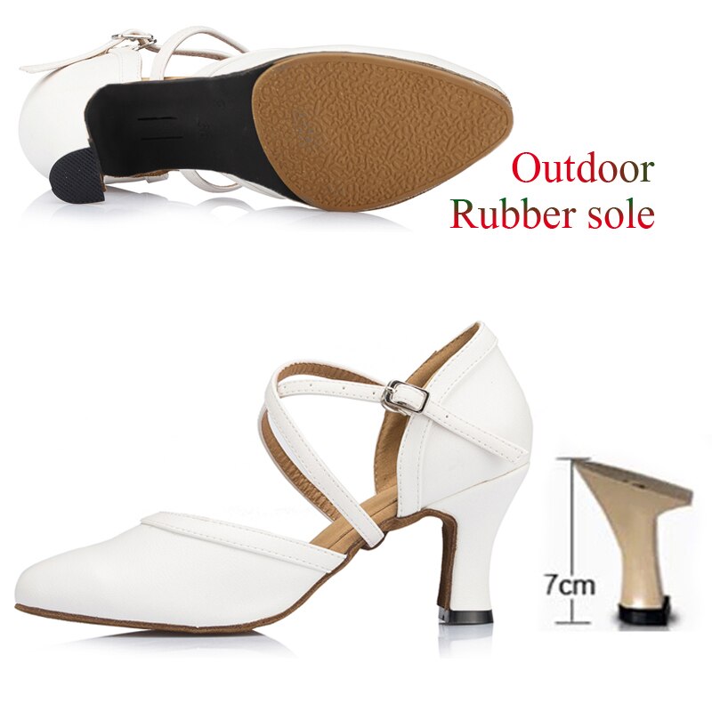 Women&#39;s Latin Dance Shoes White Wedding Banquet Ballroom Tango Salsa High-Heeled Professional Sneakers Dance Sneakers