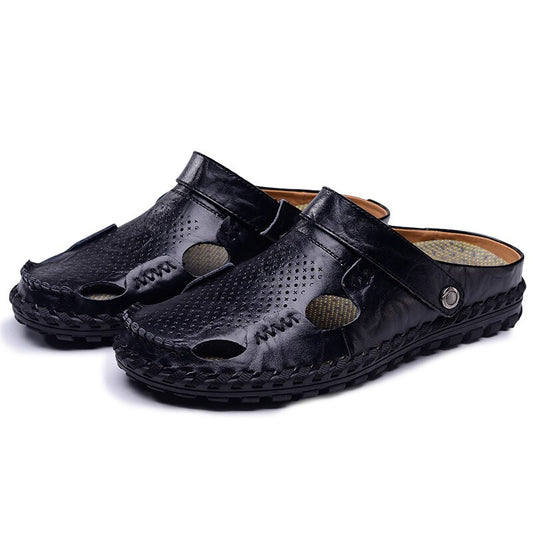 Men Summer Sandals Genuine Leather Beach Trekking High Quality Hombre Fashion Comfortable Outdoor Beach Rome Slippers Size38-44