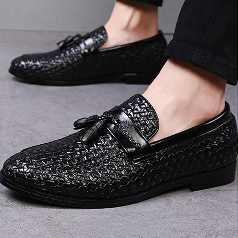 Large Size 38-48 Tassel Plaid Men New Loafers Weaving Comfortable Soft Mens Leisure Leather Shoes 2020 Fashion Sapato Masculino