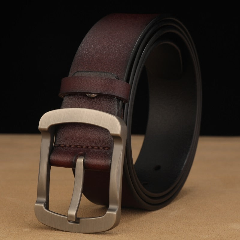 Designer Men Belt Genuine Leather Luxury High Quality For Men New Fashion Classice Vintage Cowskin Pin Buckle Jeans Waist Belt