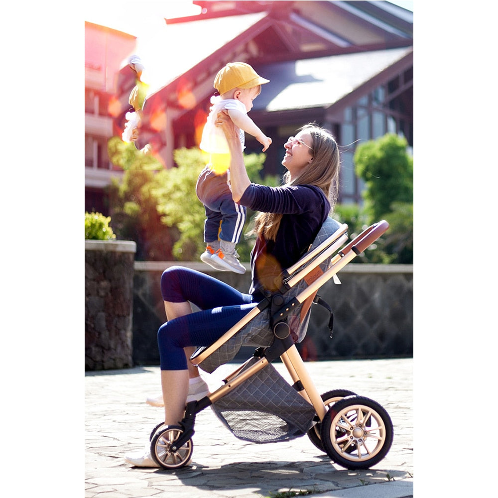 Fashion Baby Stroller 3 in 1 Baby Travel System Newborn Baby Cart Portable Pushchair Baby Cradel Infant Carrier Free Shipping
