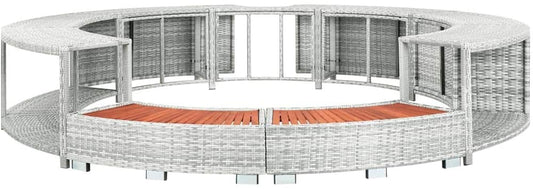 Spa Surround Poly Rattan Modern Hot Tub Surround Built-in Storage Area and A Cut Out Section for A Power Pack,Poolside Shower