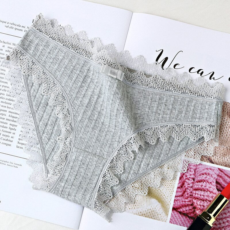 3Pcs Cotton Panties Female Underpants Sexy Panties For Women Lace Briefs Underwear Comfortable Ladies Pantys Lingerie 6 Color