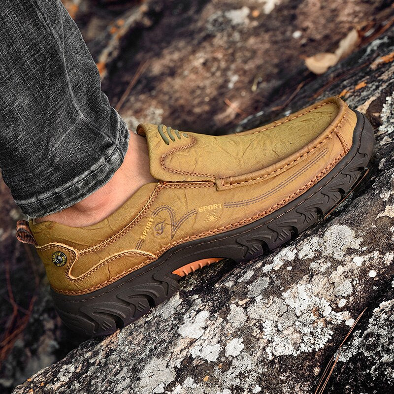 New Men&#39;S Shoes 100% Genuine Leather Casual Shoes High Quality Comfortable Work Shoes Cow Leather Loafers Sneakers Shoes Size 48