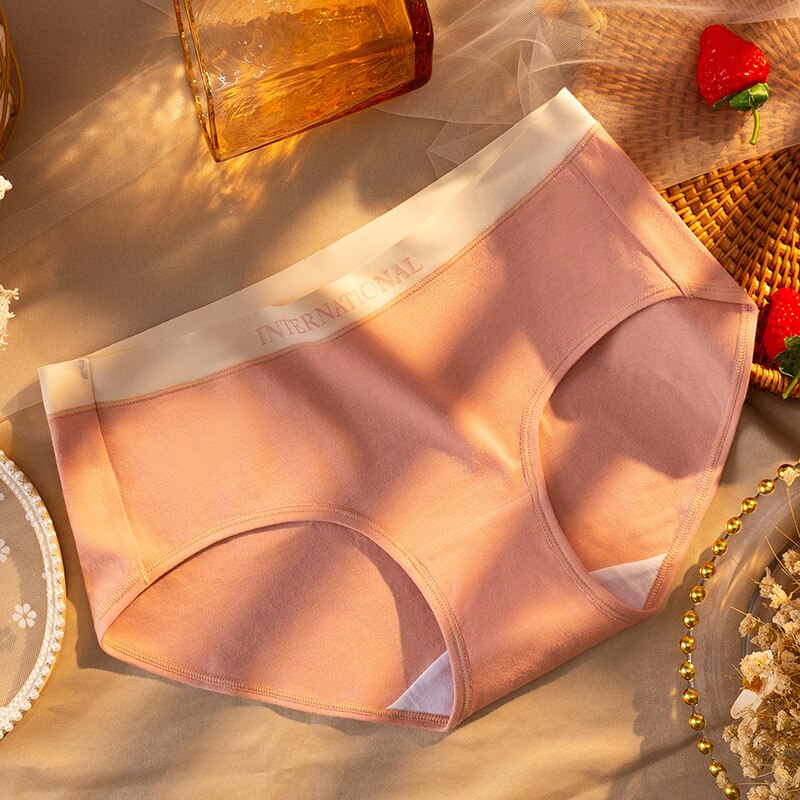 Women Cotton Panties Letter Large Size Briefs Antibacterial Underpants Female Lingerie Intimates Skin- Friendly Underwear