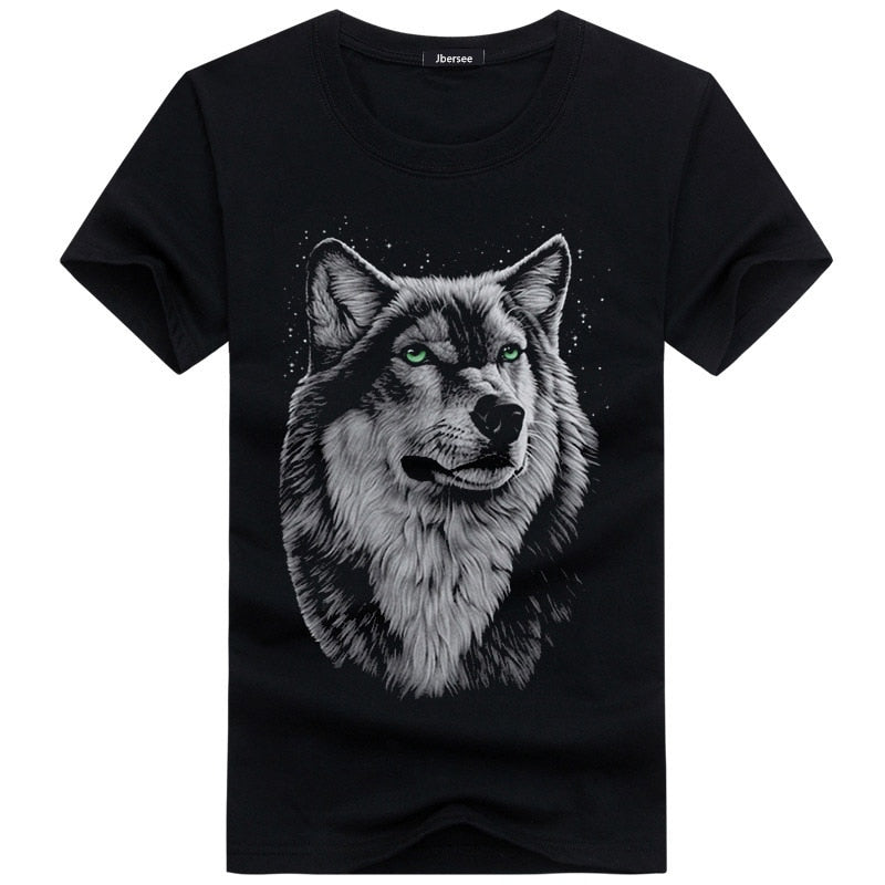 One Piece Summer Men T-shirts Tee Shirt Cotton Casual Men Tshirt 5XL Short Sleeve 3D T Shirt for Men Wolf Men T-shirt homme