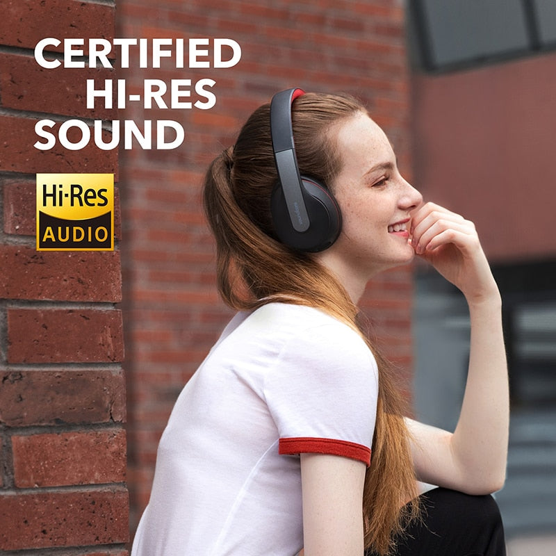 Anker Soundcore Life Q10 Wireless Bluetooth Headphones, Over Ear and Foldable, Hi-Res Certified Sound, 60-Hour Playtime
