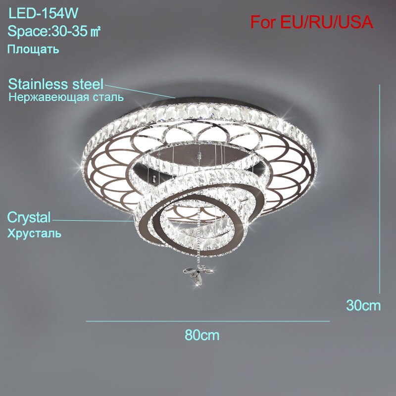 Сhrome lustres bedroom Modern crystal ceiling lighting dining room luxury ceiling lamps living room ceiling light led fixtures