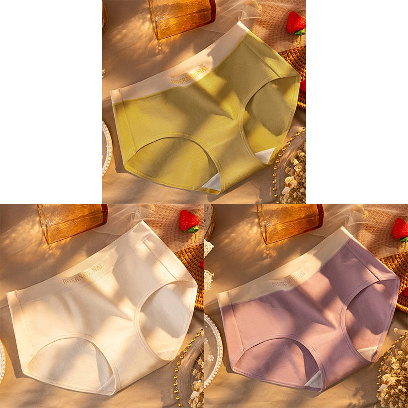 Women Cotton Panties Letter Large Size Briefs Antibacterial Underpants Female Lingerie Intimates Skin- Friendly Underwear