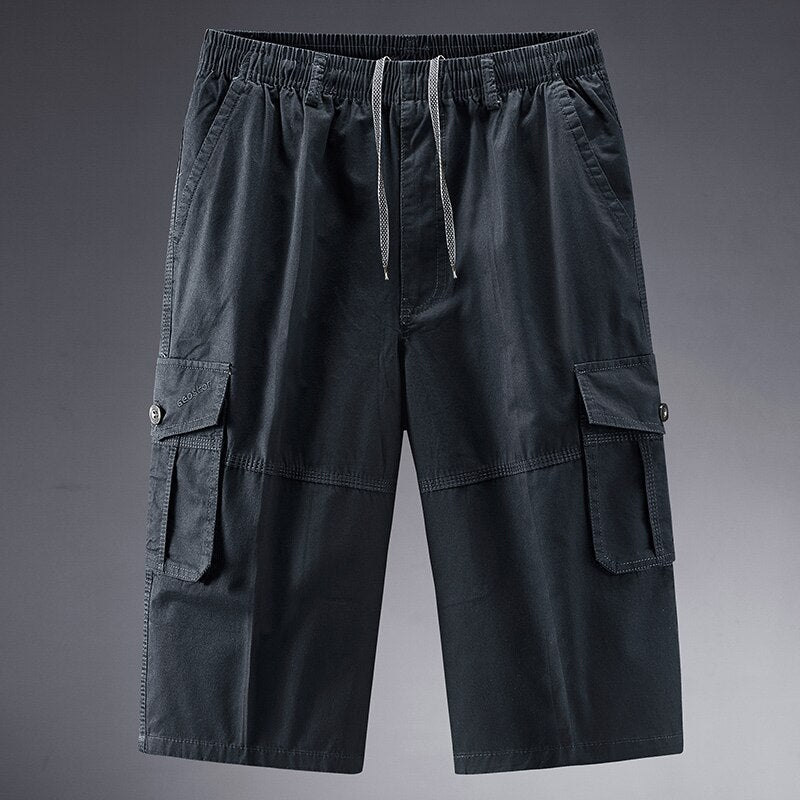 Shorts Men Cargo Pants Summer Casual Brand 100% Cotton Cropped Trousers Washes Soild Military Tactical Shorts Pants Plus Size