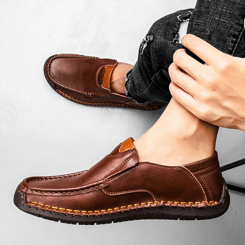 Men&#39;s Casual Shoes Handmade Mens Style Shoes Comfortable Lace Up Men&#39;s Moccasins Breathable Mens Loafers Big Size 48 Sneakers